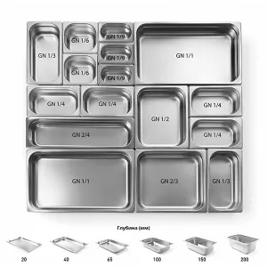 Гастроемкость FoodAtlas GN 1/9-100 нерж.сталь – купить по цене завода